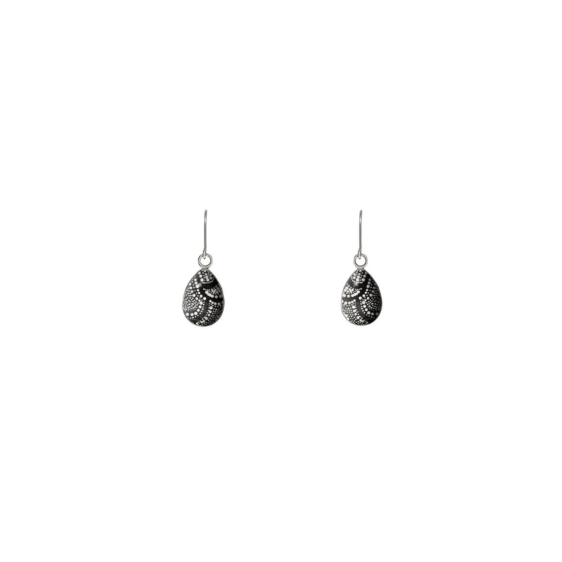 ATHENA BLACK AND WHITE DANGLE XS DROP EARRINGS - M017 - in Circle Box