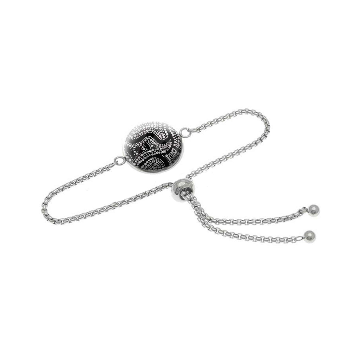 ATHENA BLACK AND WHITE CHAIN BRACELET - B113