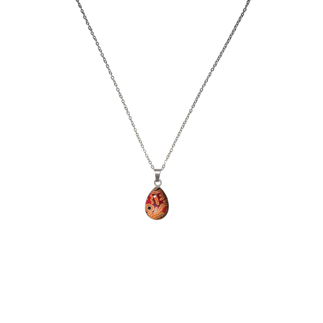 BESS CORAL PINK XS DROP PENDANT ON A CHAIN NECKLACE - SD399 - in Circle Box