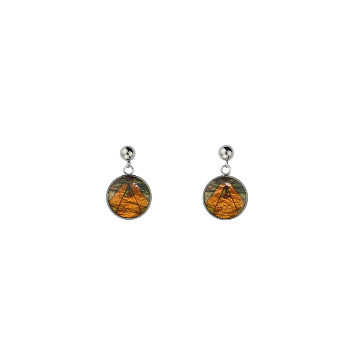 CICADAS ART DECO STYLE DANGLE DROP CIRCLE EARRINGS - M031S - on Satchel