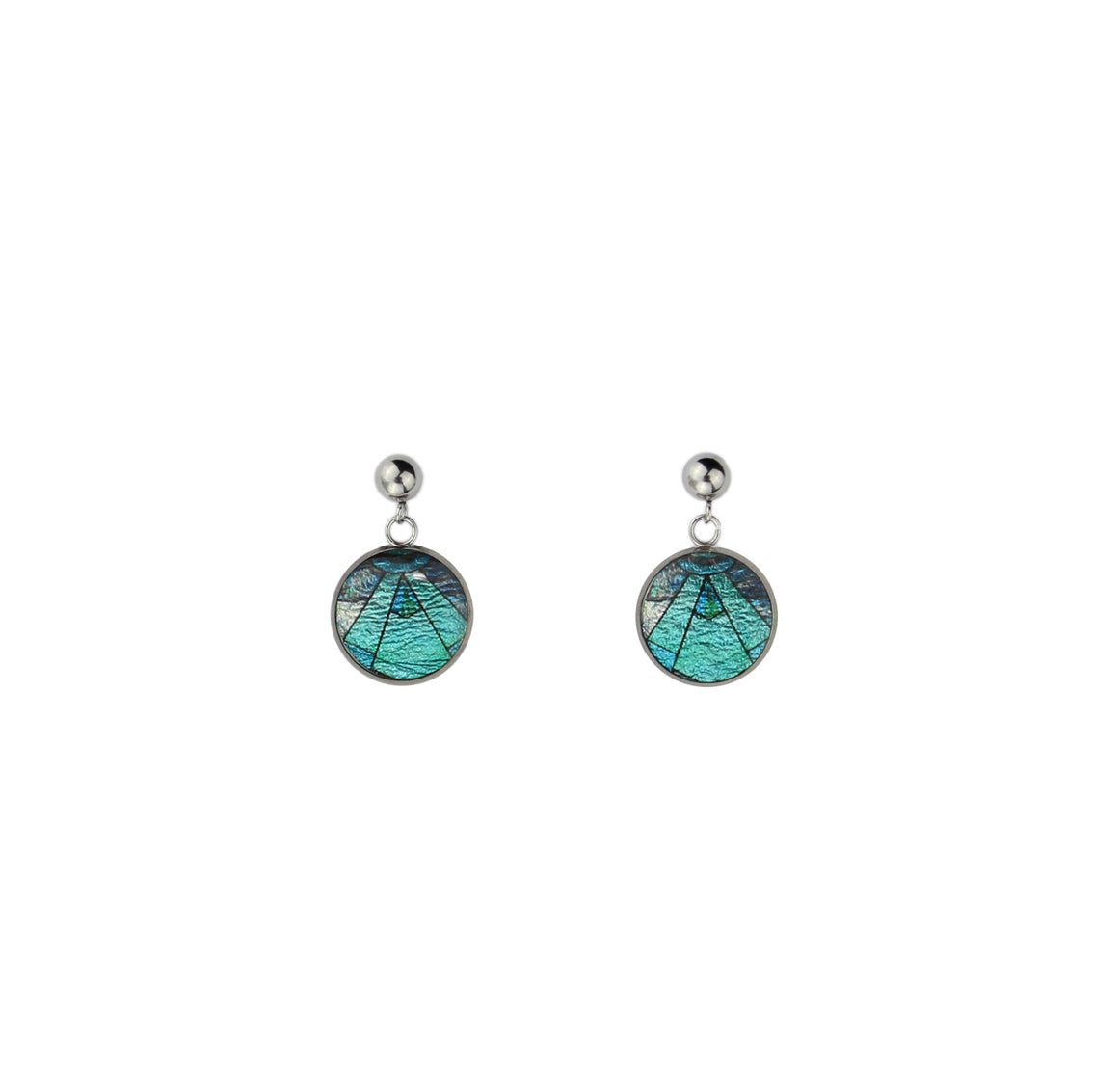 CICADAS ART DECO STYLE DANGLE DROP CIRCLE EARRINGS - M031S - on Satchel