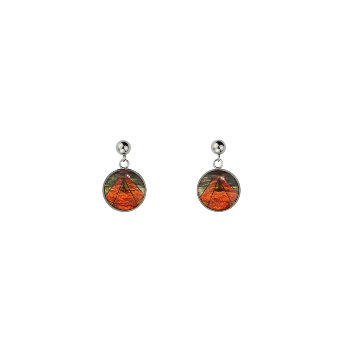 CICADAS ART DECO STYLE DANGLE DROP CIRCLE EARRINGS - M031S - on Satchel