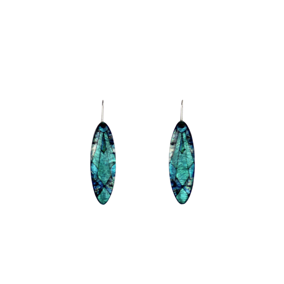 CICADAS ART DECO STYLE DANGLE DROP LONG EARRINGS - D156