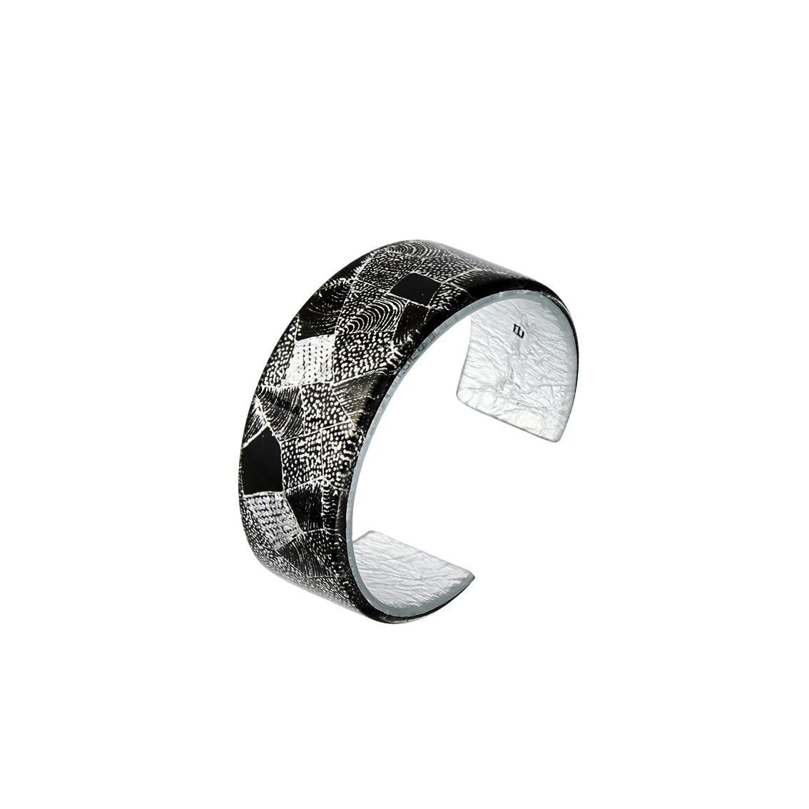 CORINNE SILVER AND BLACK ADJUSTABLE WIDE BRACELET - SD261