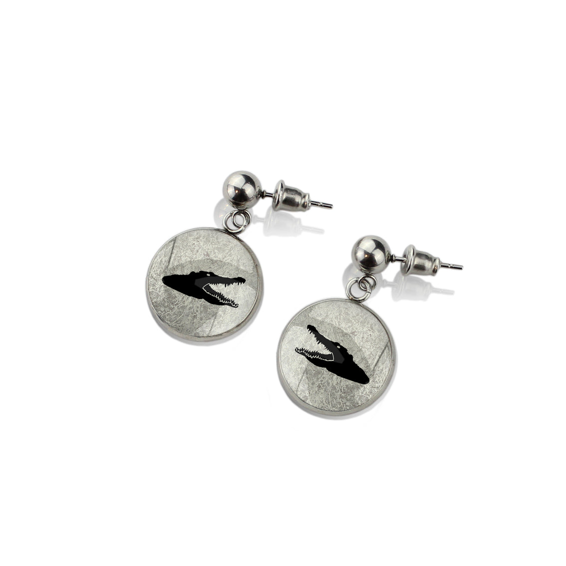 CROCODILE DANGLE DROP CIRCLE EARRINGS - MFY191S - on Satchel