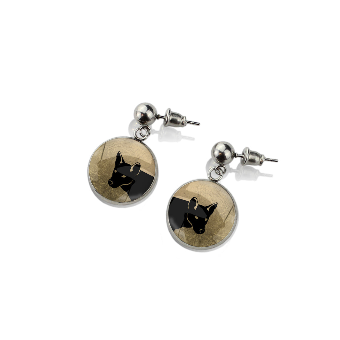DINGO CLOSE-UP DANGLE DROP CIRCLE EARRINGS - MFY207S - on Satchel