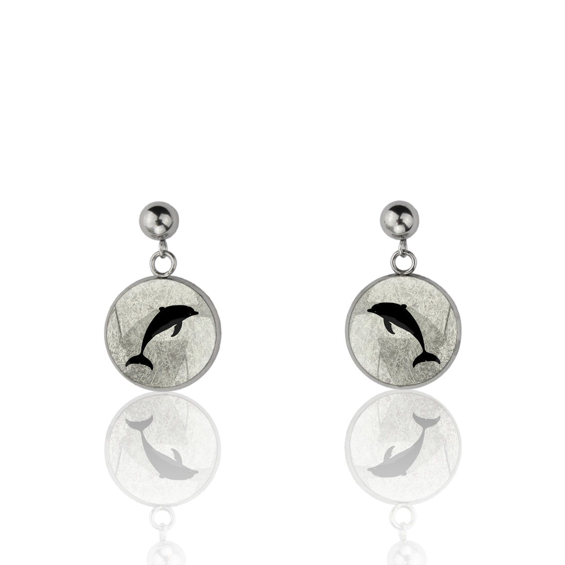 DOLPHIN DANGLE DROP CIRCLE EARRINGS - MFY157S - on Satchel