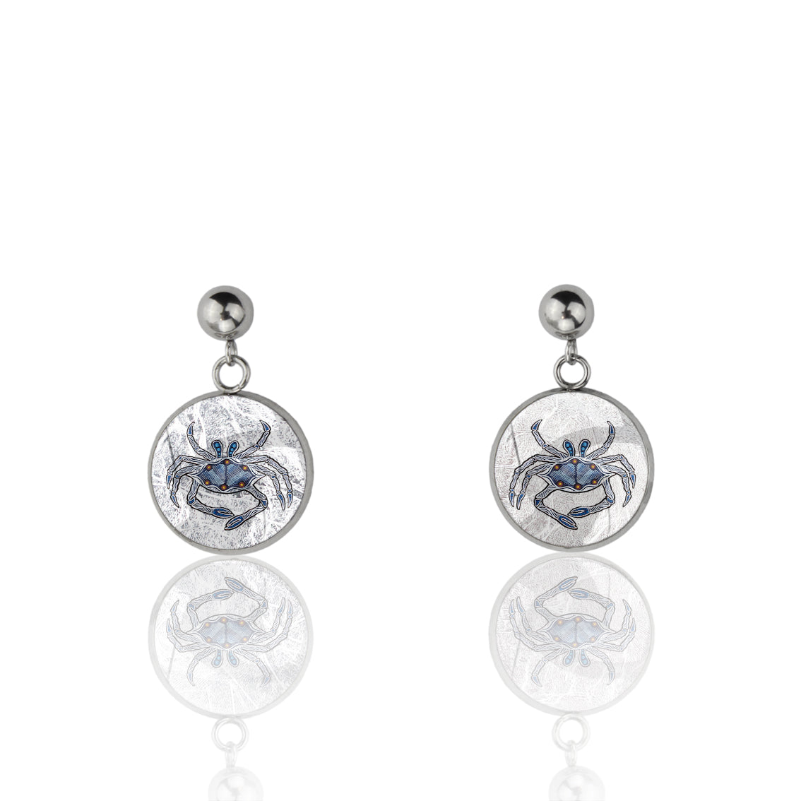 TROY LITTLE CRAB DANGLE DROP CIRCLE EARRINGS - SD451S - on Satchel