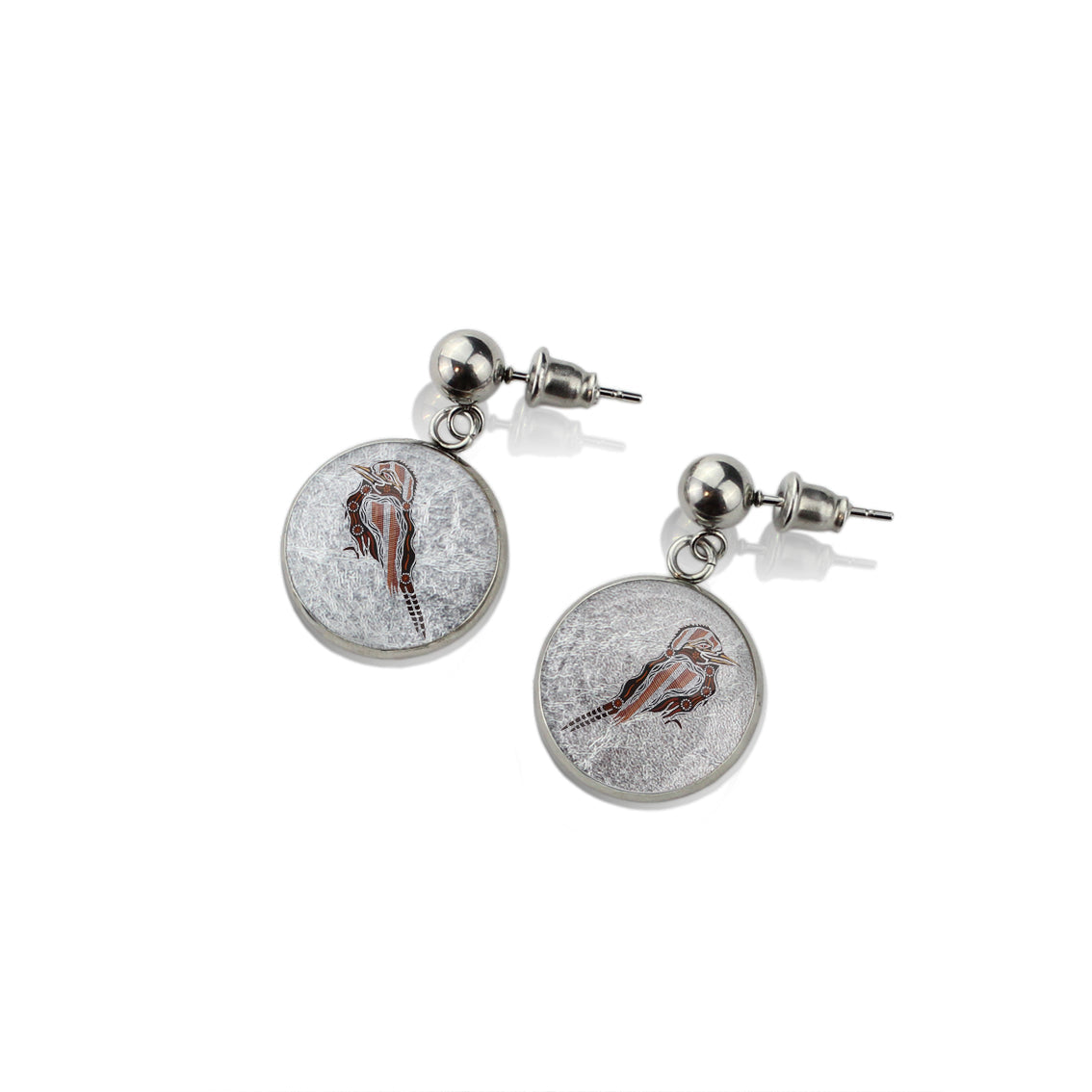 TROY LITTLE KOOKABURRA DANGLE DROP CIRCLE EARRINGS - SD457S - on Satchel