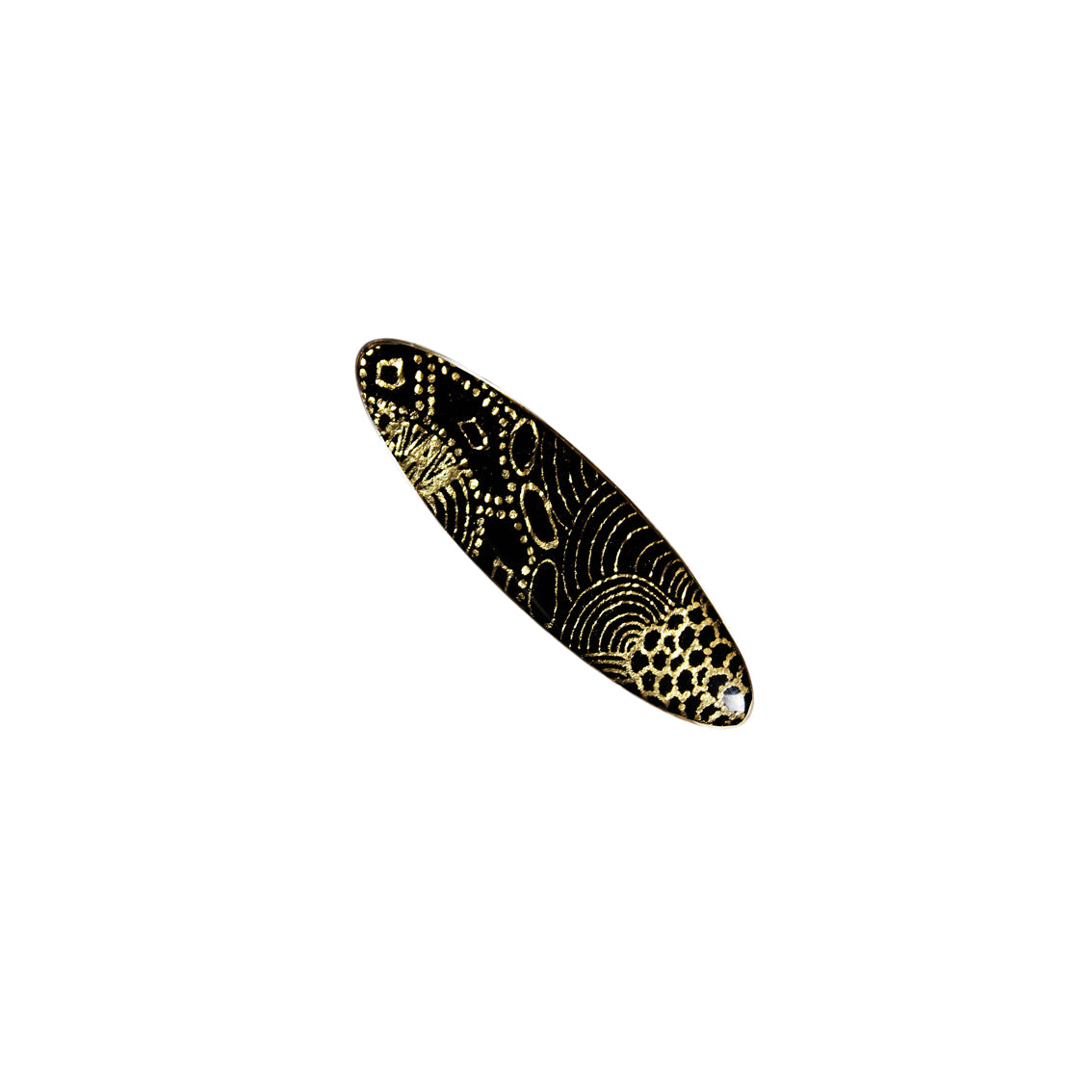 ELSIE GOLD AND BLACK STATEMENT BROOCH - SD241
