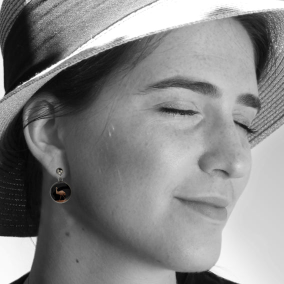 EMU DANGLE DROP CIRCLE EARRINGS - MFY218S - on Satchel