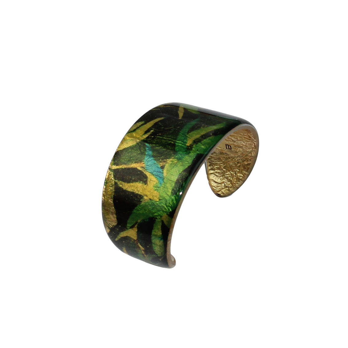 EUCALYPTUS IN SPRING GREEN ADJUSTABLE WIDE BRACELET - D314
