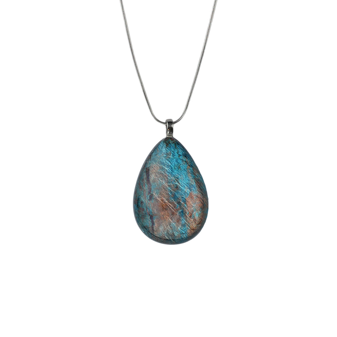 GIRL OF THE OPERA AQUA AND LILAC LARGE DROP PENDANT ON A CHAIN NECKLACE - D765