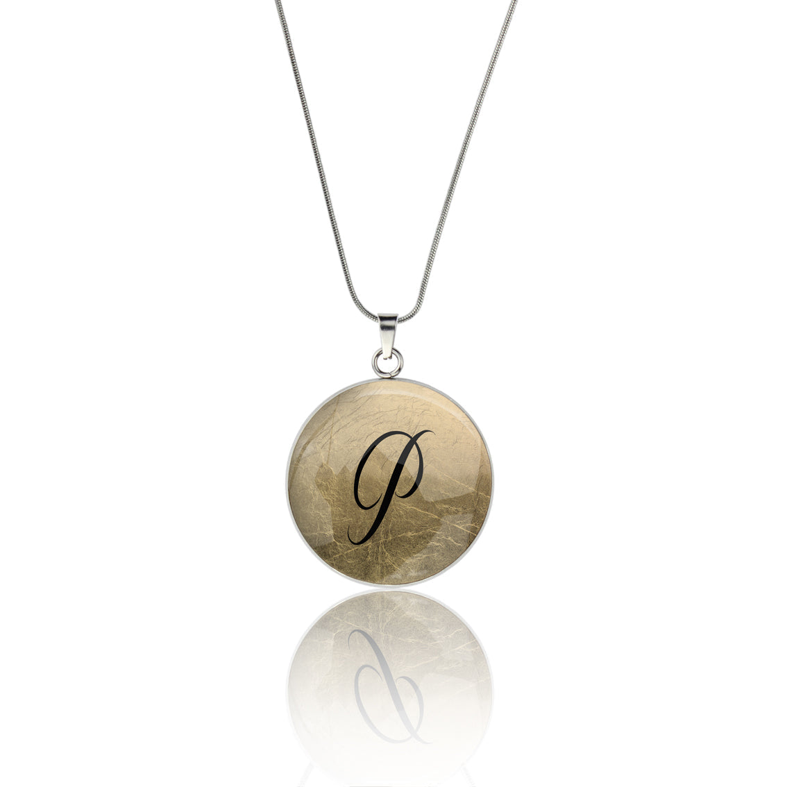 INITIAL CIRCLE PENDANT ON A CHAIN NECKLACE - MFY96 - in Circle Box