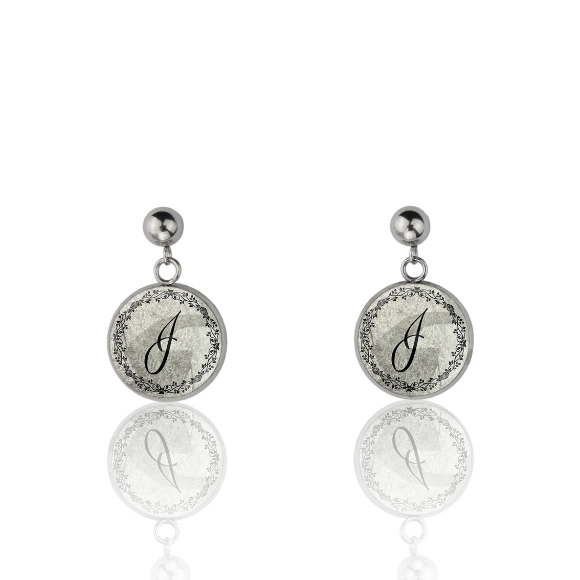 INITIAL DROP CIRCLE EARRINGS - MFY94 - in Circle Box