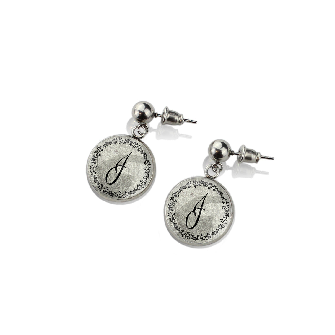 INITIAL DROP CIRCLE EARRINGS - MFY94 - in Circle Box