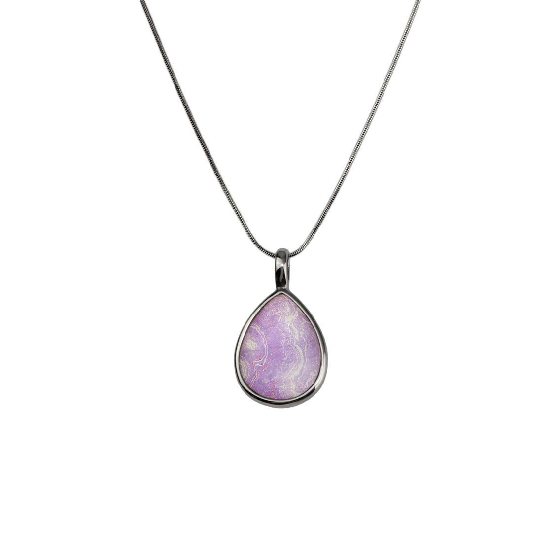 INSPIRED BY NATURE SYDNEY SANDSTONE LARGE DROP PENDANT ON A CHAIN NECKLACE - D824S - on Satchel