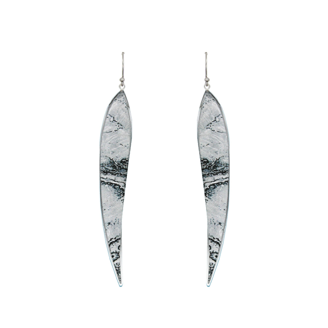 INSPIRED BY NATURE SYDNEY SANDSTONE LARGE LEAF STATEMENT EARRINGS - D822