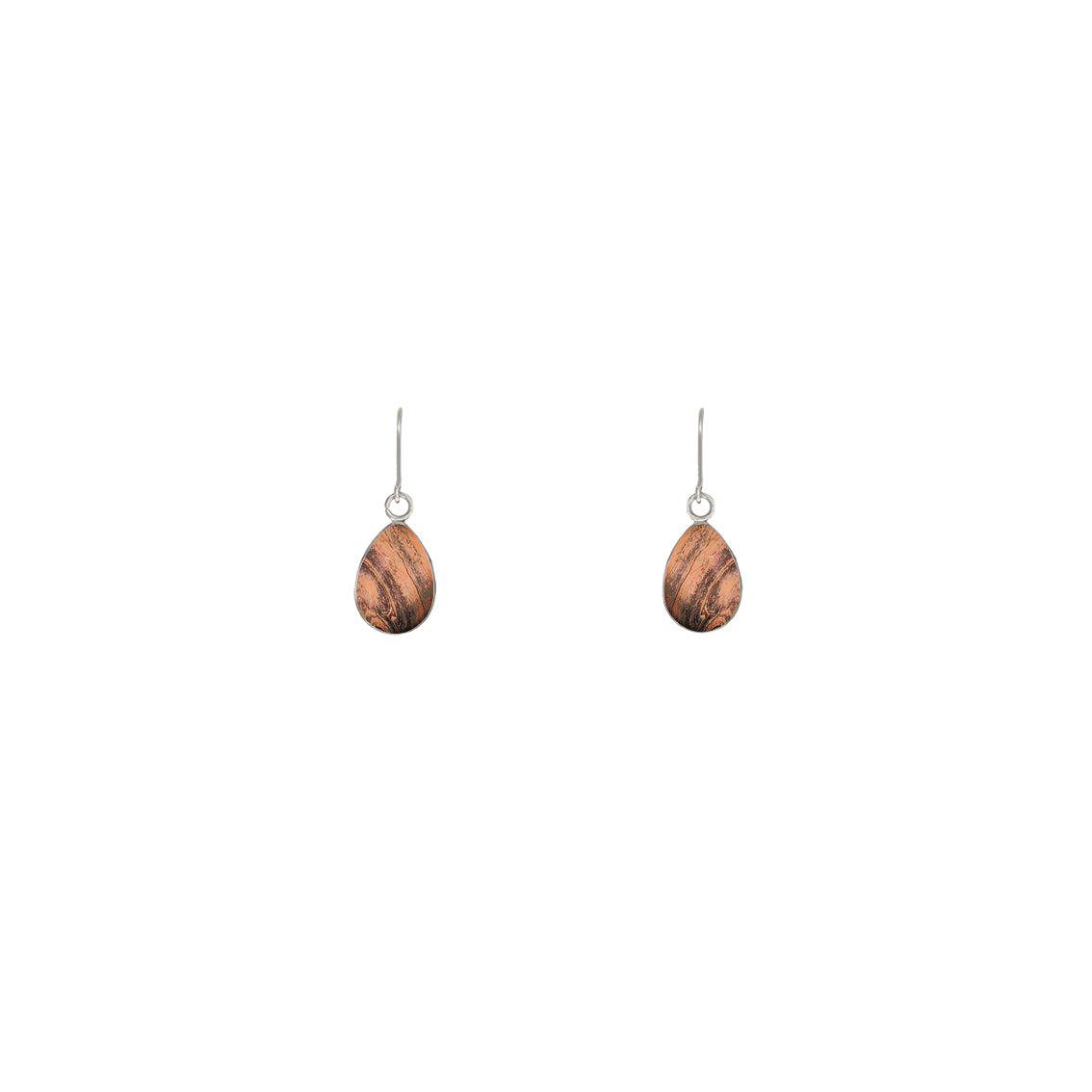 INSPIRED BY NATURE SYDNEY SANDSTONE XS DROP METAL EARRINGS - D789 - in Circle Box