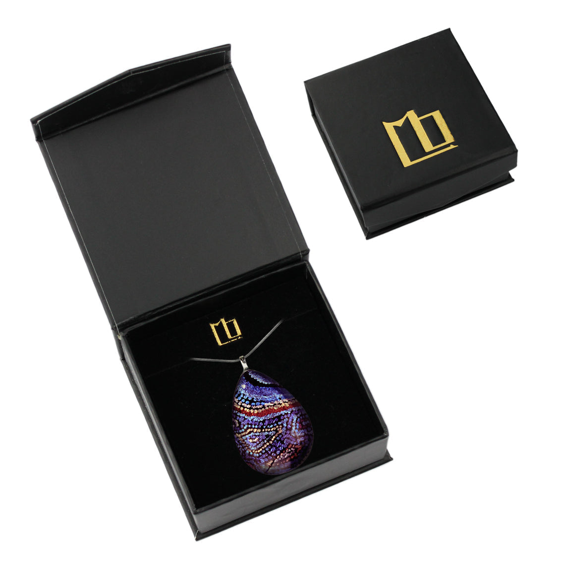 JOY PURPLE LARGE DROP PENDANT ON A CHAIN NECKLACE - SD093