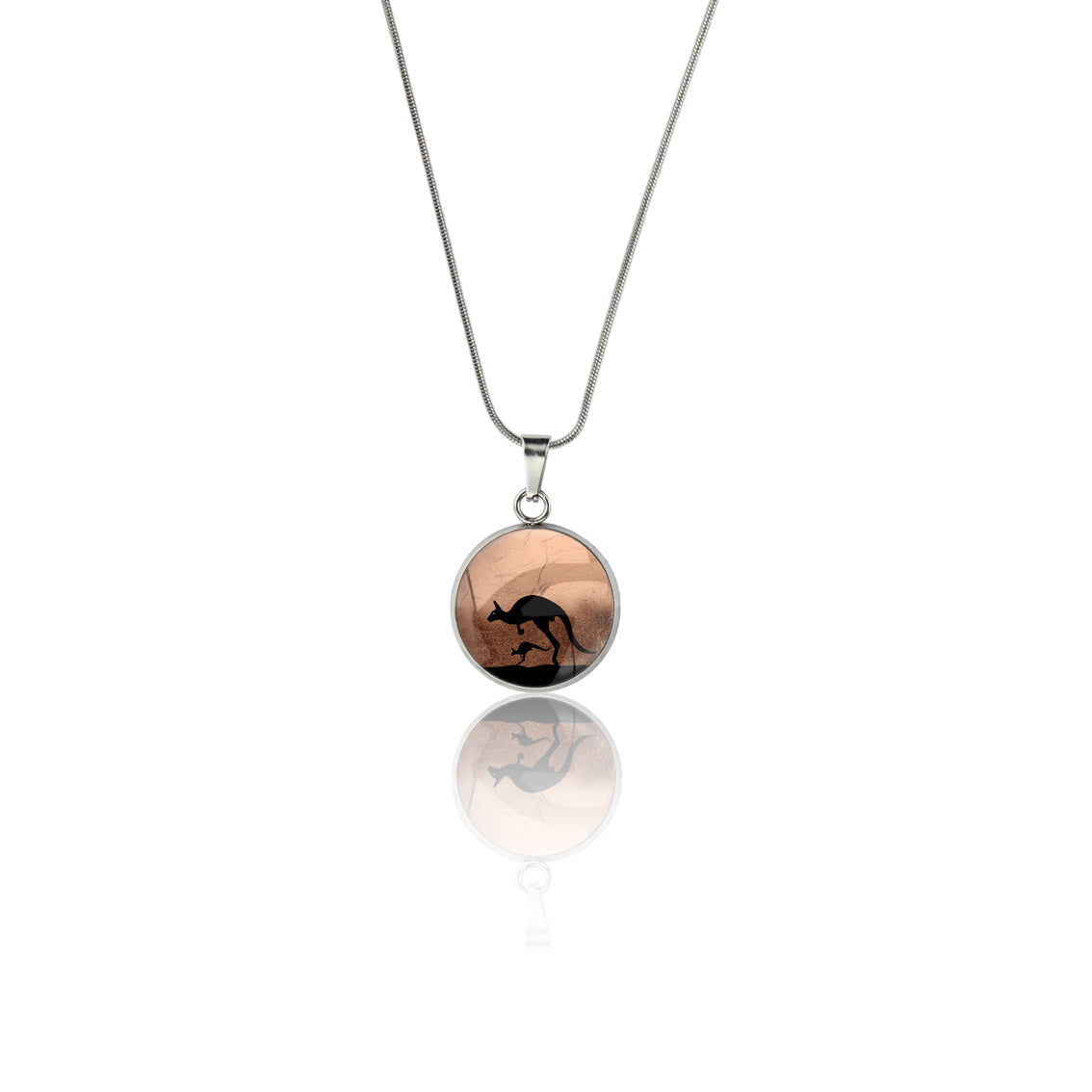 KANGAROO XS CIRCLE PENDANT ON A CHAIN NECKLACE - MFY139 - in Circle Box
