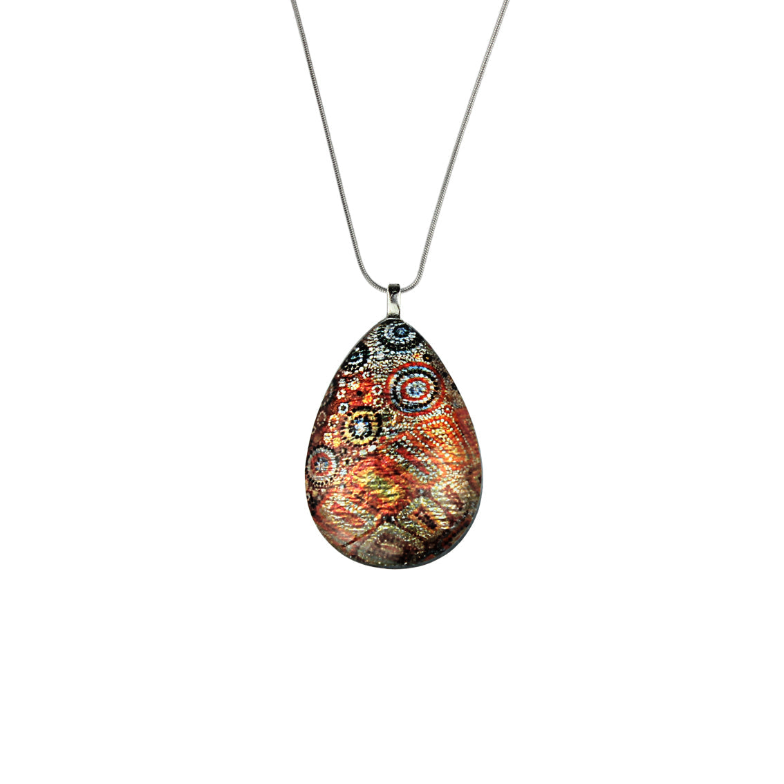 CROCODILE STORY LARGE DROP PENDANT ON A CHAIN NECKLACE - SD299