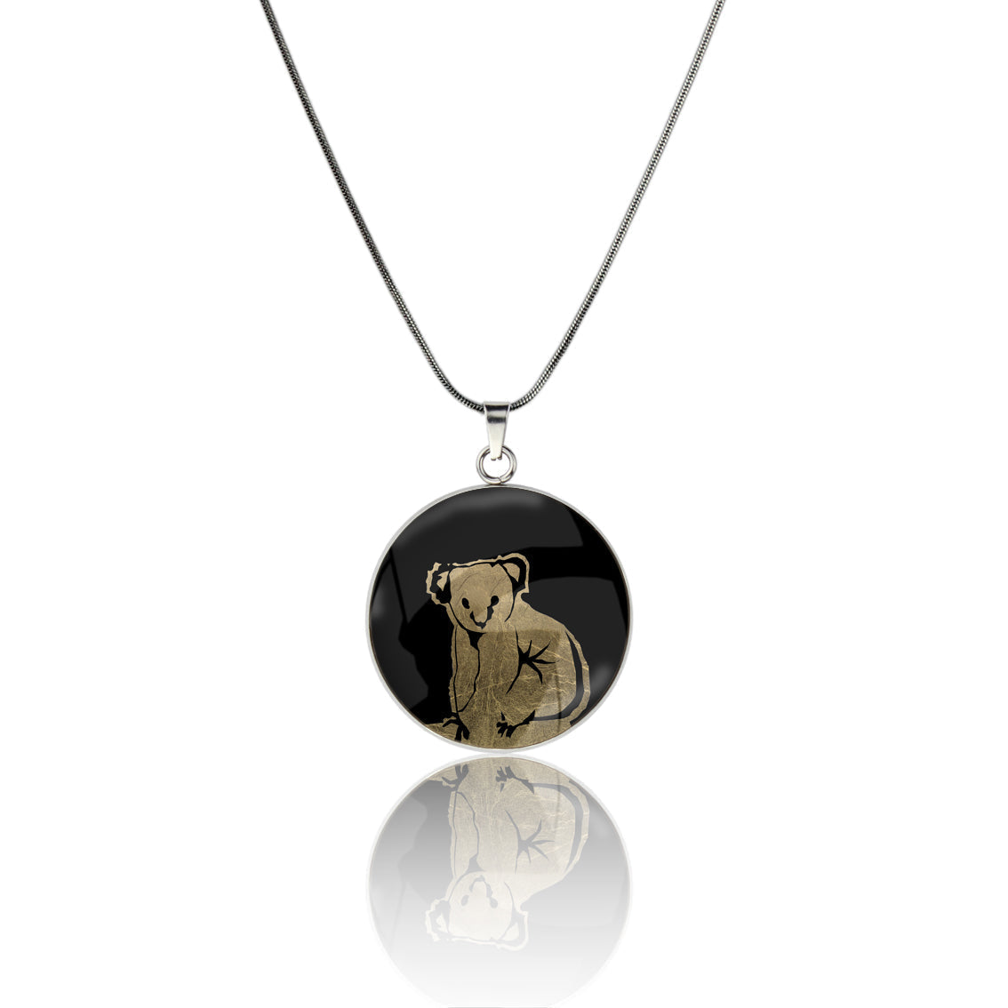 KOALA CIRCLE PENDANT ON A CHAIN NECKLACE - MFY240 - in Circle Box