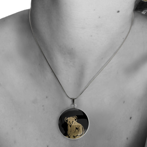 KOALA CIRCLE PENDANT ON A CHAIN NECKLACE - MFY240 - in Circle Box