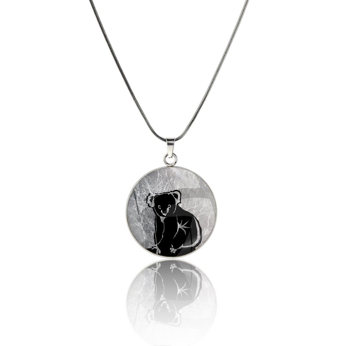 KOALA CIRCLE PENDANT ON A CHAIN NECKLACE - MFY240 - in Circle Box