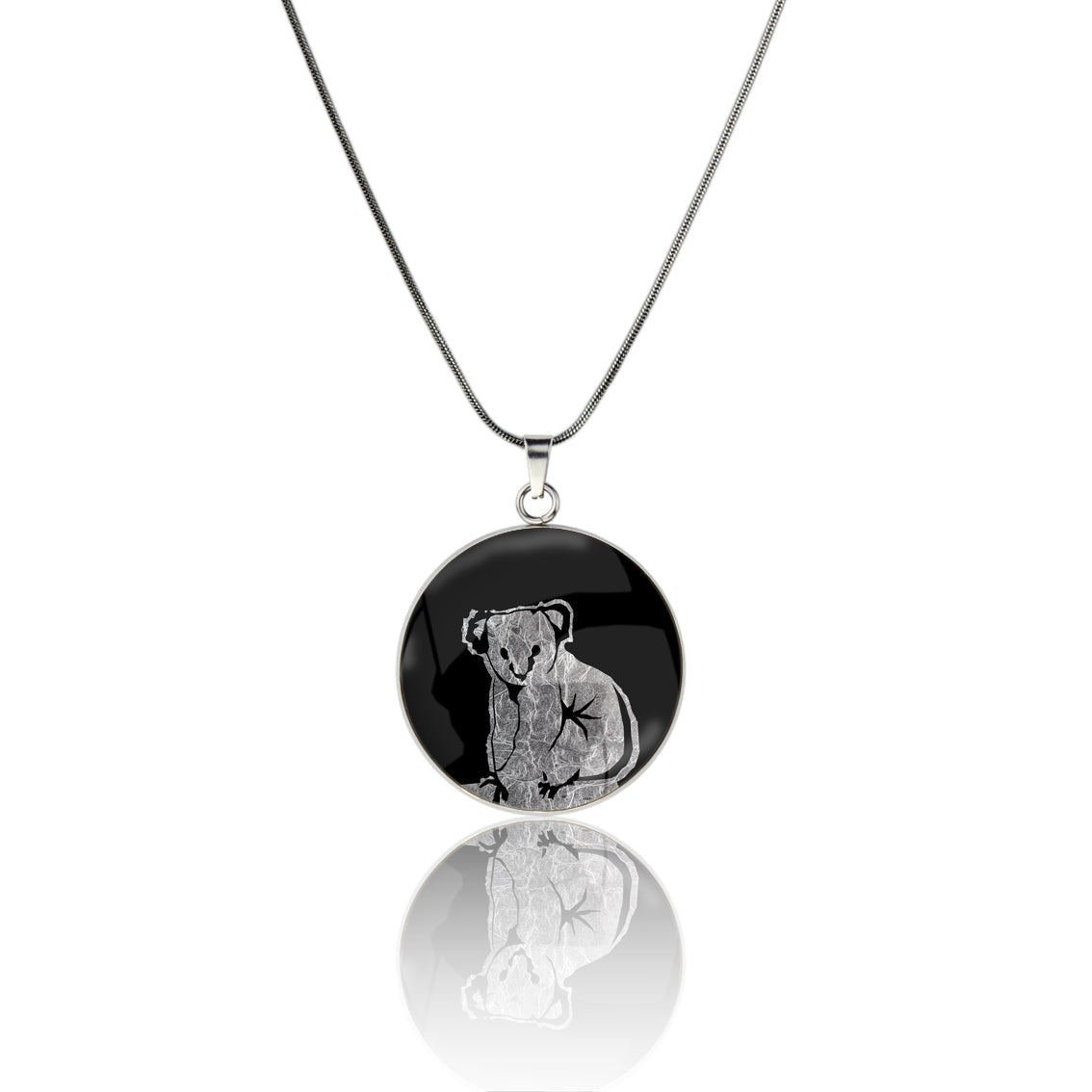 KOALA CIRCLE PENDANT ON A CHAIN NECKLACE - MFY240 - in Circle Box