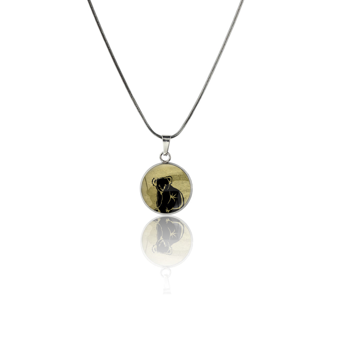 KOALA XS CIRCLE PENDANT ON A CHAIN NECKLACE - MFY239S - on Satchel