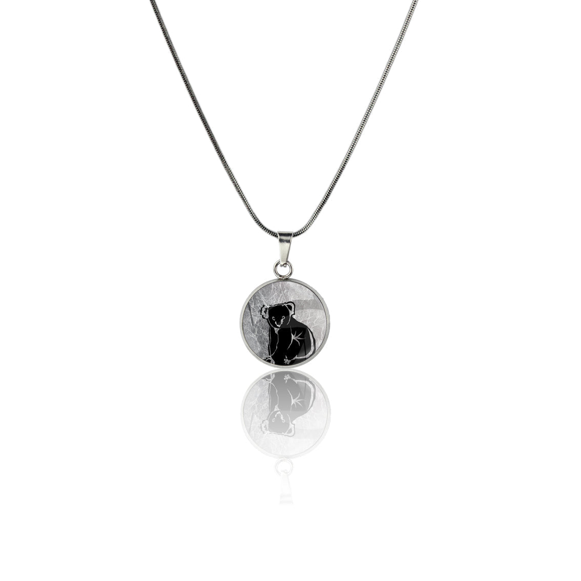 KOALA XS CIRCLE PENDANT ON A CHAIN NECKLACE - MFY239 - in Circle Box