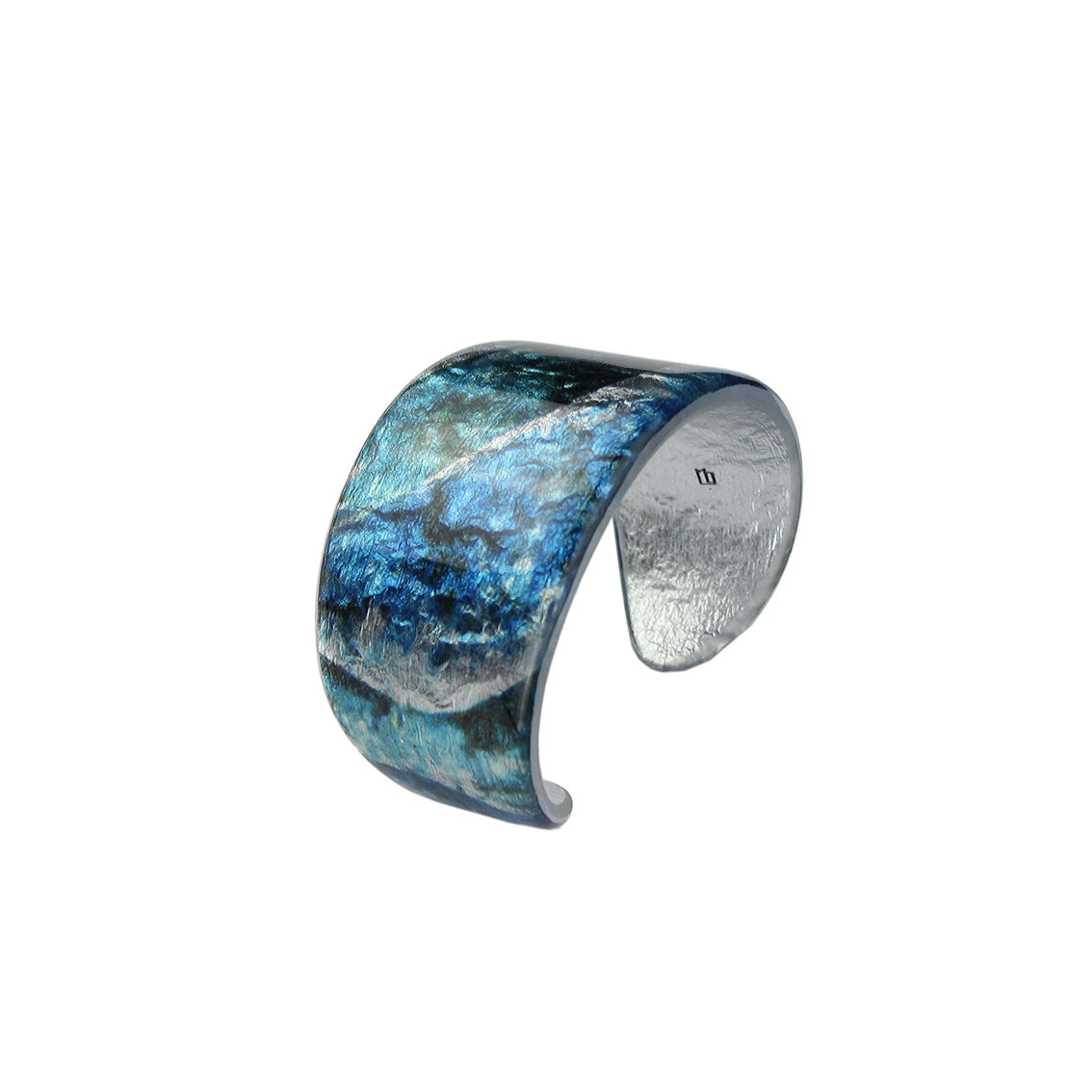 LANGUISHING WAVES OCEAN BLUE ADJUSTABLE WIDE BRACELET - D754