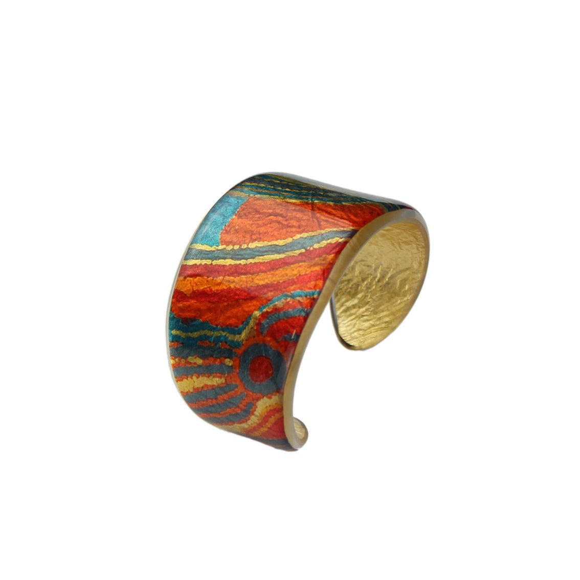 LIDDY DOGWOOD TREE ORANGE ADJUSTABLE WIDE BRACELET - D239