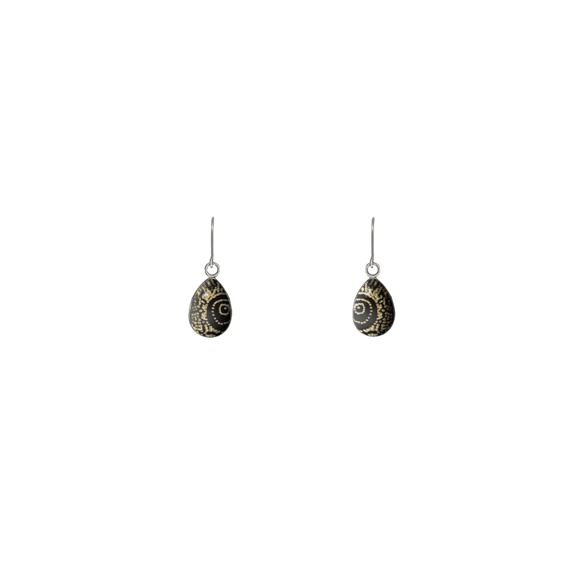 DANDLE XS DROP LOLA BLACK ON GOLD EARRINGS - SD478S - on Satchel
