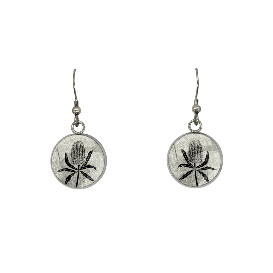 AUSTRALIAN NATIVE FLORA - BANKSIA CIRCLE EARRINGS - D836S - on Satchel