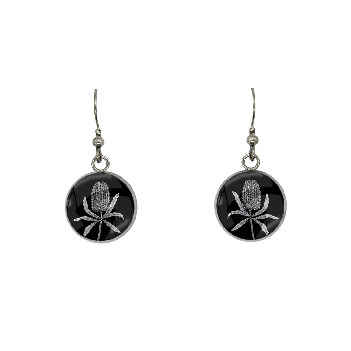 AUSTRALIAN NATIVE FLORA - BANKSIA CIRCLE EARRINGS - D836S - on Satchel