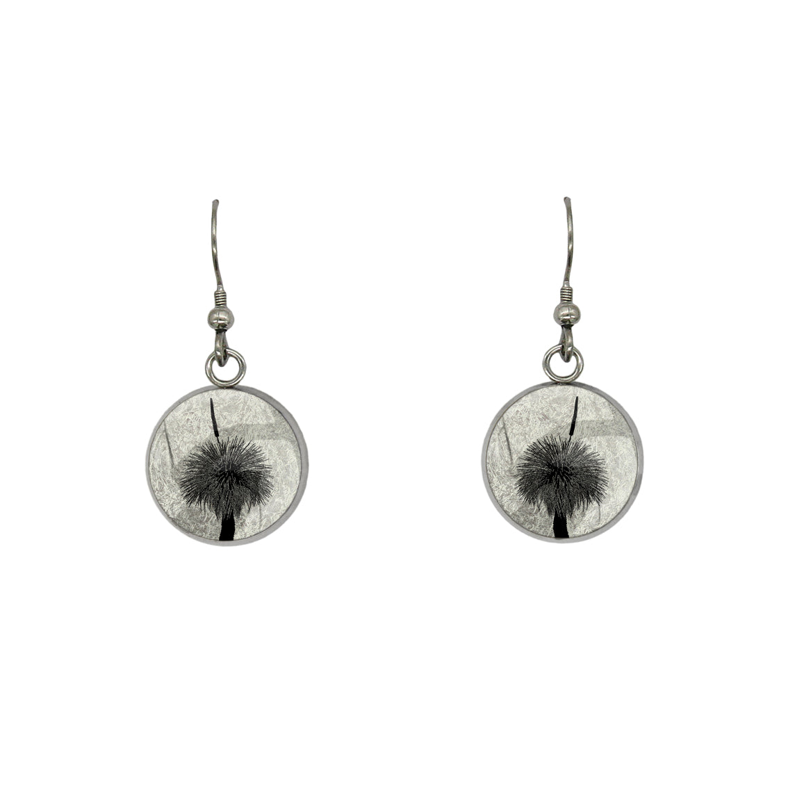 AUSTRALIAN NATIVE FLORA - GRASS TREE CIRCLE EARRINGS - D852S - on Satchel