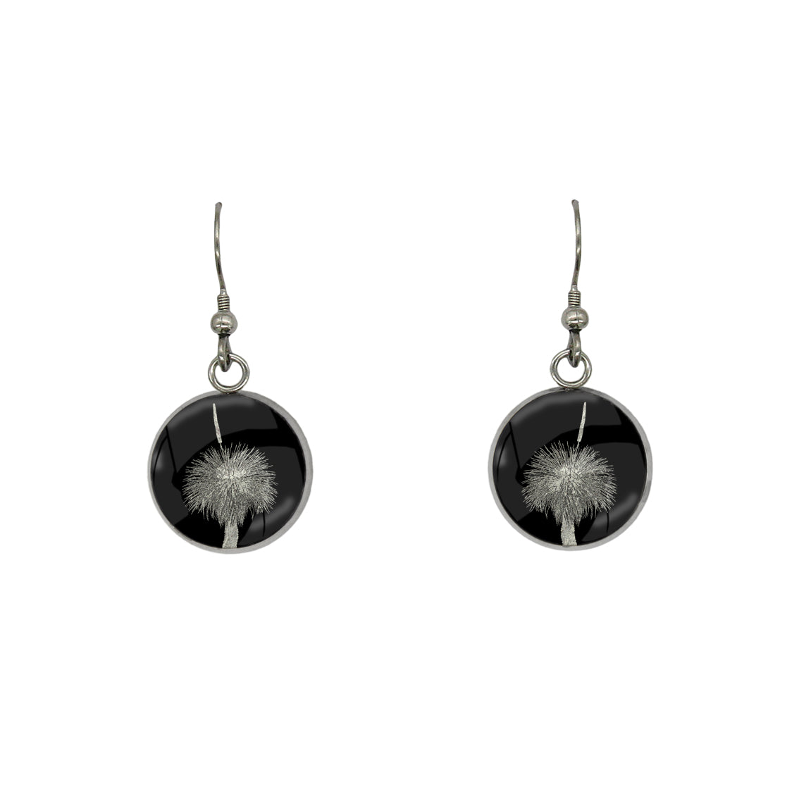 AUSTRALIAN NATIVE FLORA - GRASS TREE CIRCLE EARRINGS - D852S - on Satchel