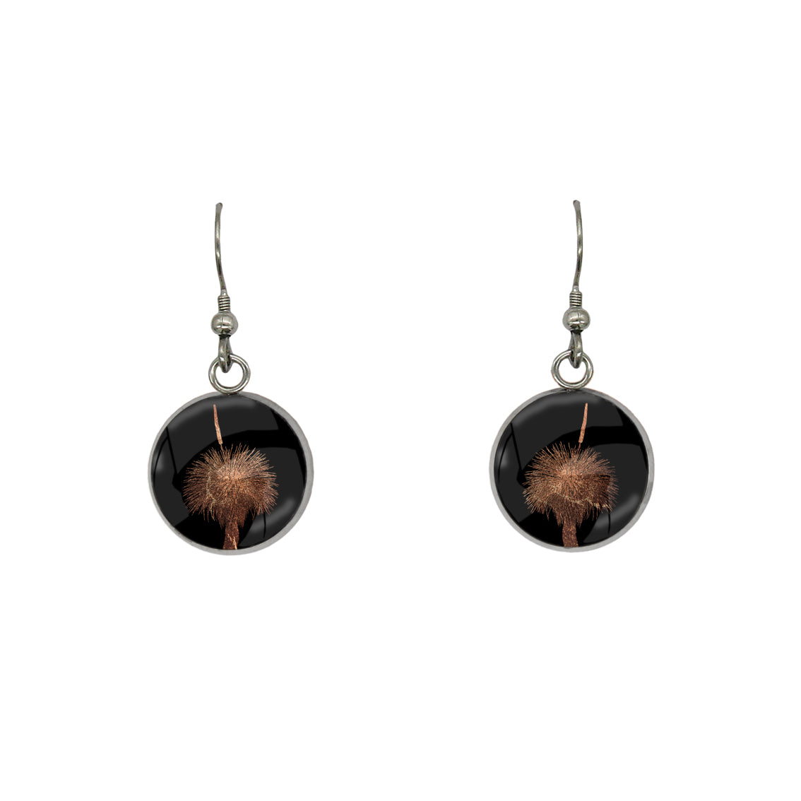AUSTRALIAN NATIVE FLORA - GRASS TREE CIRCLE EARRINGS - D852S - on Satchel