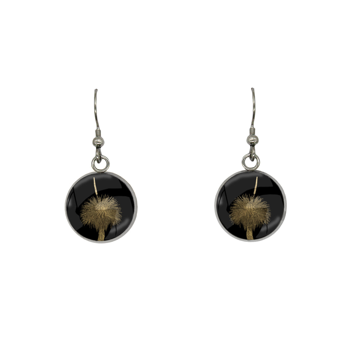 AUSTRALIAN NATIVE FLORA - GRASS TREE CIRCLE EARRINGS - D852S - on Satchel