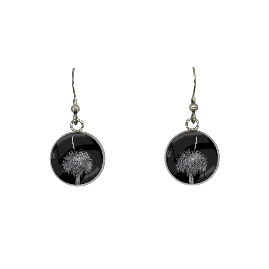 AUSTRALIAN NATIVE FLORA - GRASS TREE CIRCLE EARRINGS - D852S - on Satchel