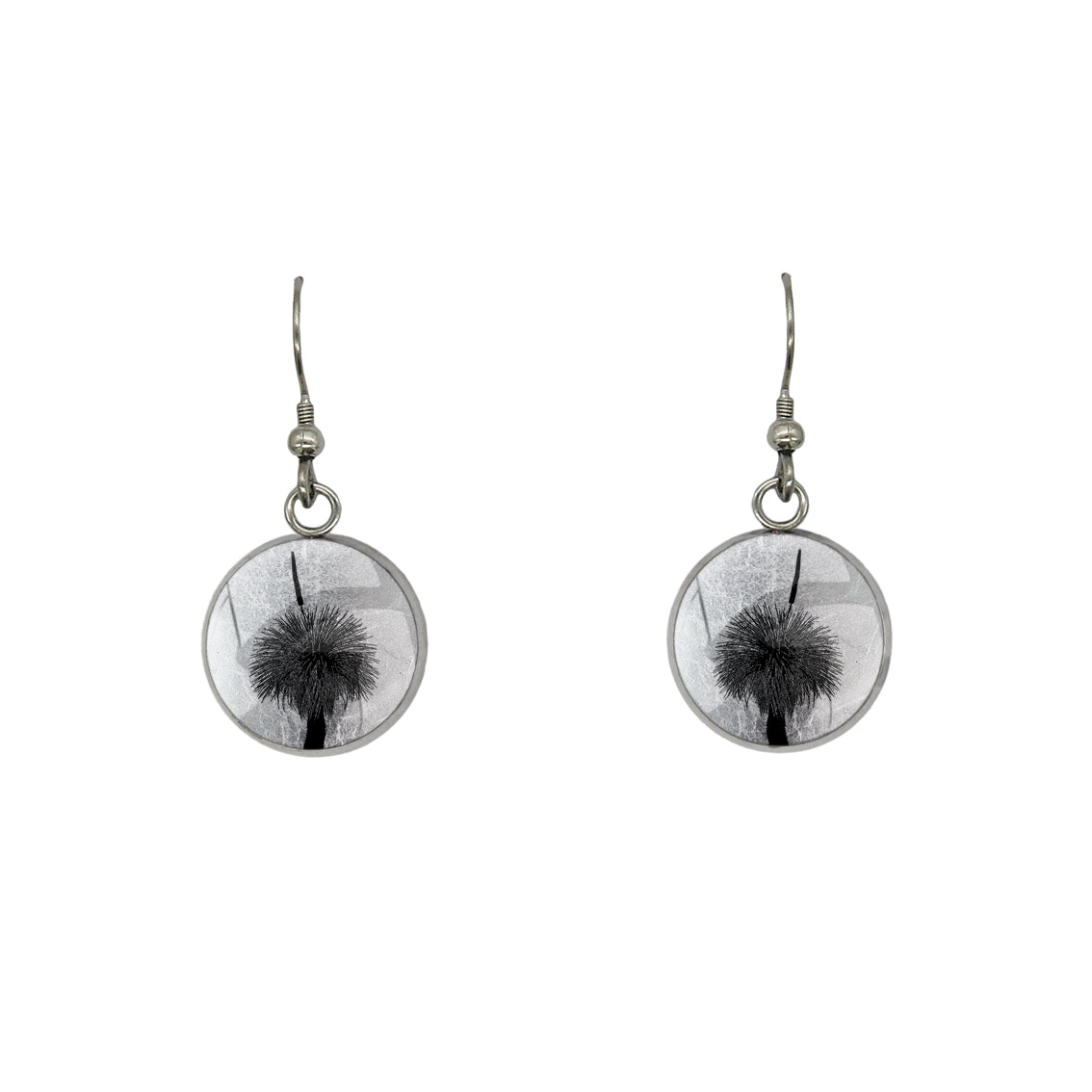 AUSTRALIAN NATIVE FLORA - GRASS TREE CIRCLE EARRINGS - D852S - on Satchel