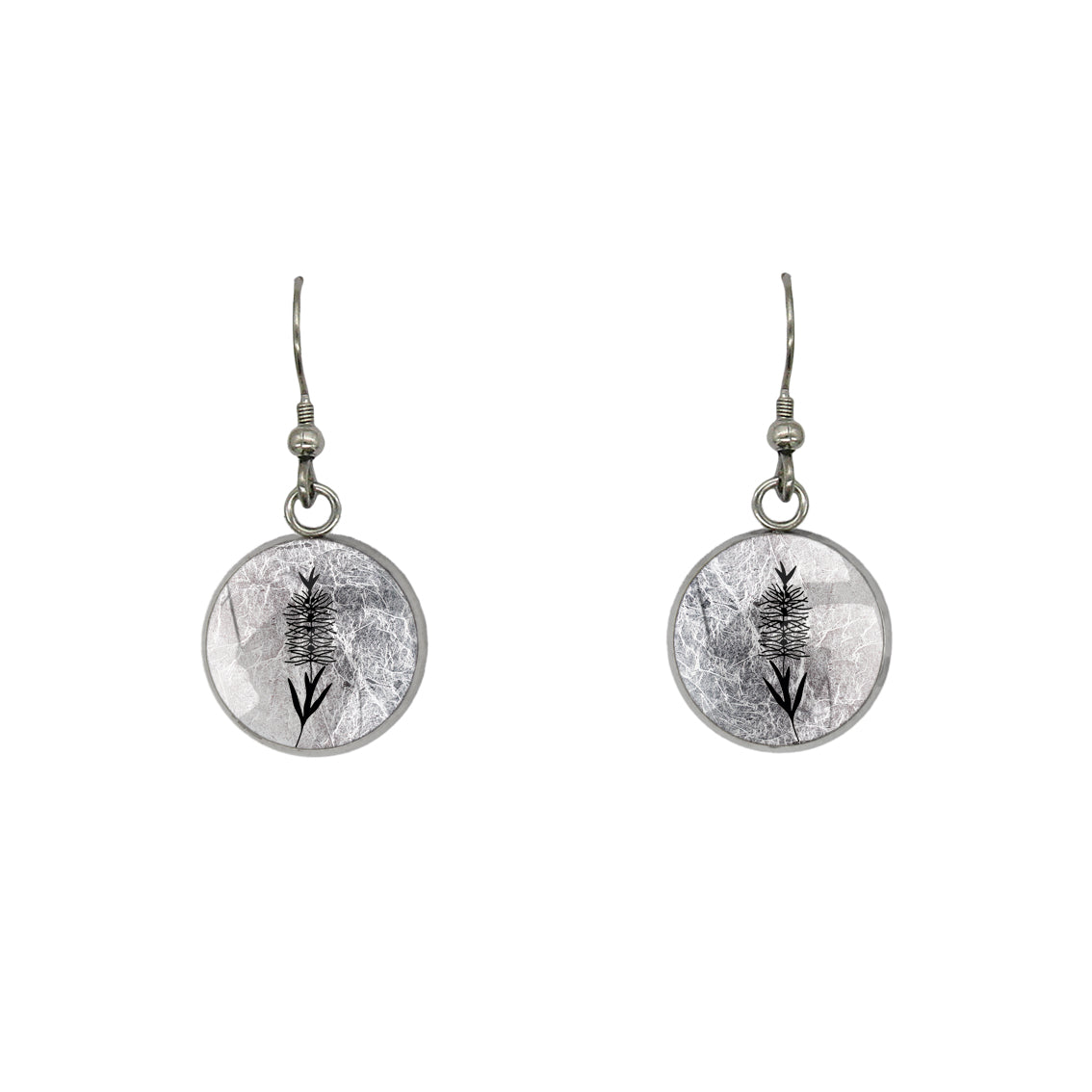 AUSTRALIAN NATIVE FLORA - BOTTLEBRUSH CIRCLE EARRINGS - D856S - on Satchel