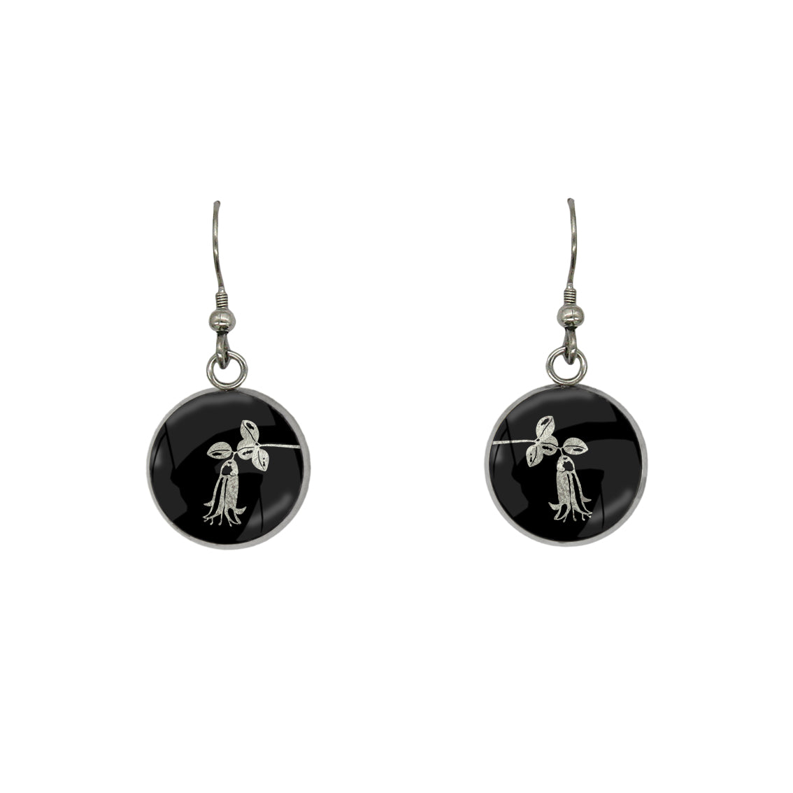 AUSTRALIAN NATIVE FLORA - CANBERRA BELLS TELOPEA CIRCLE EARRINGS - D860S - on Satchel