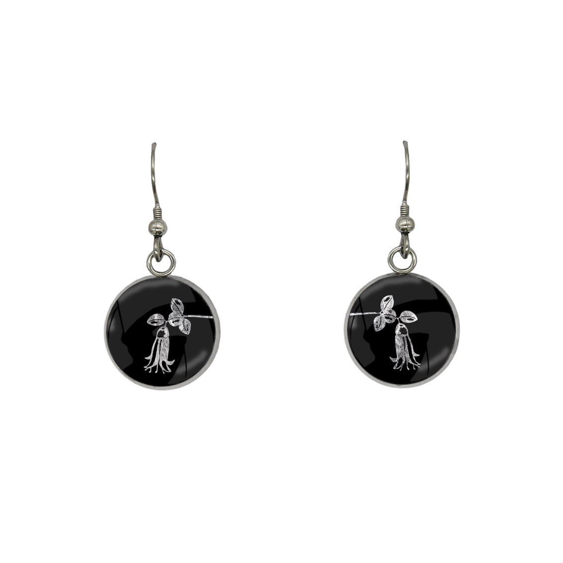 AUSTRALIAN NATIVE FLORA - CANBERRA BELLS TELOPEA CIRCLE EARRINGS - D860S - on Satchel