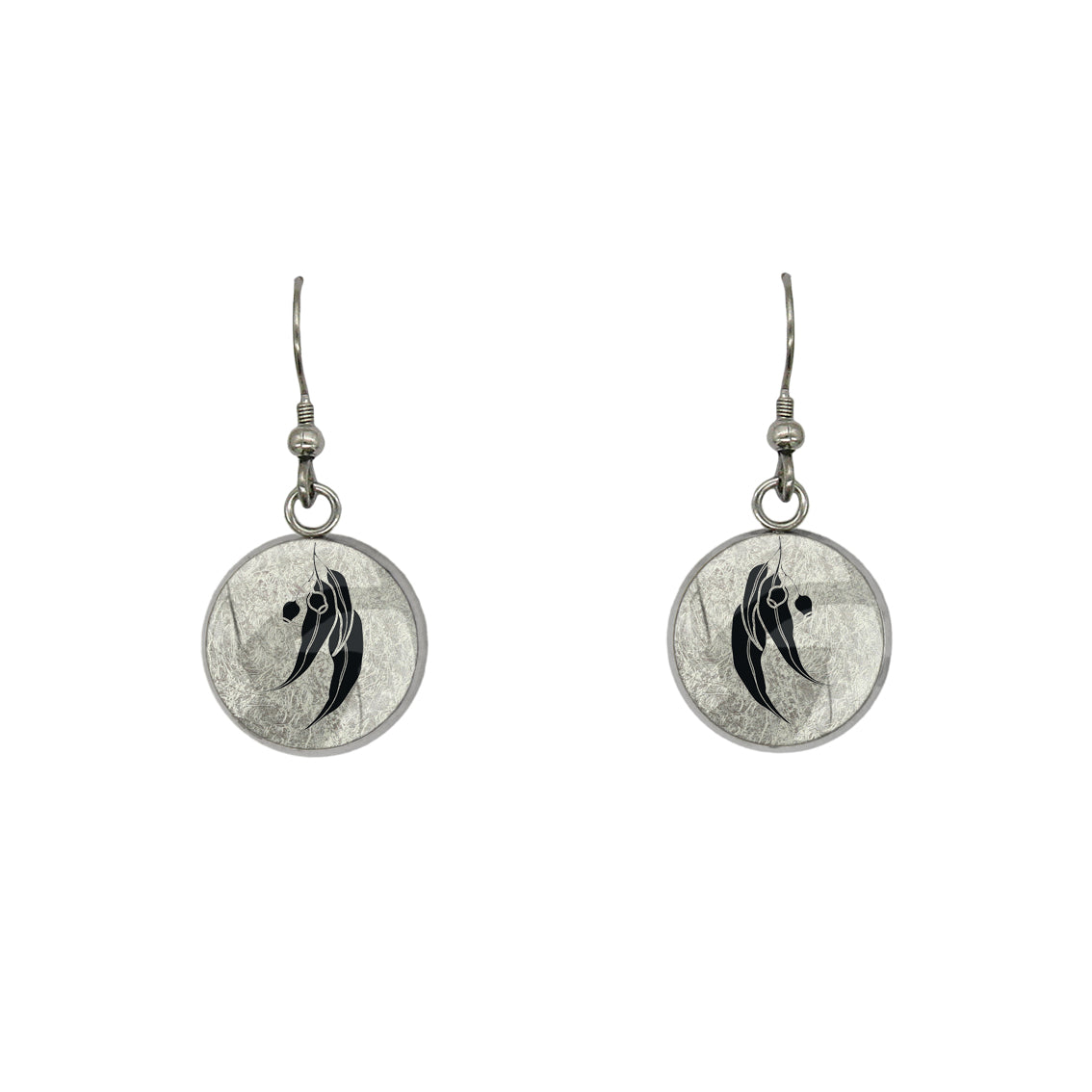 AUSTRALIAN NATIVE FLORA - EUCALYPTUS GUMNUT CIRCLE EARRINGS - D864S - on Satchel