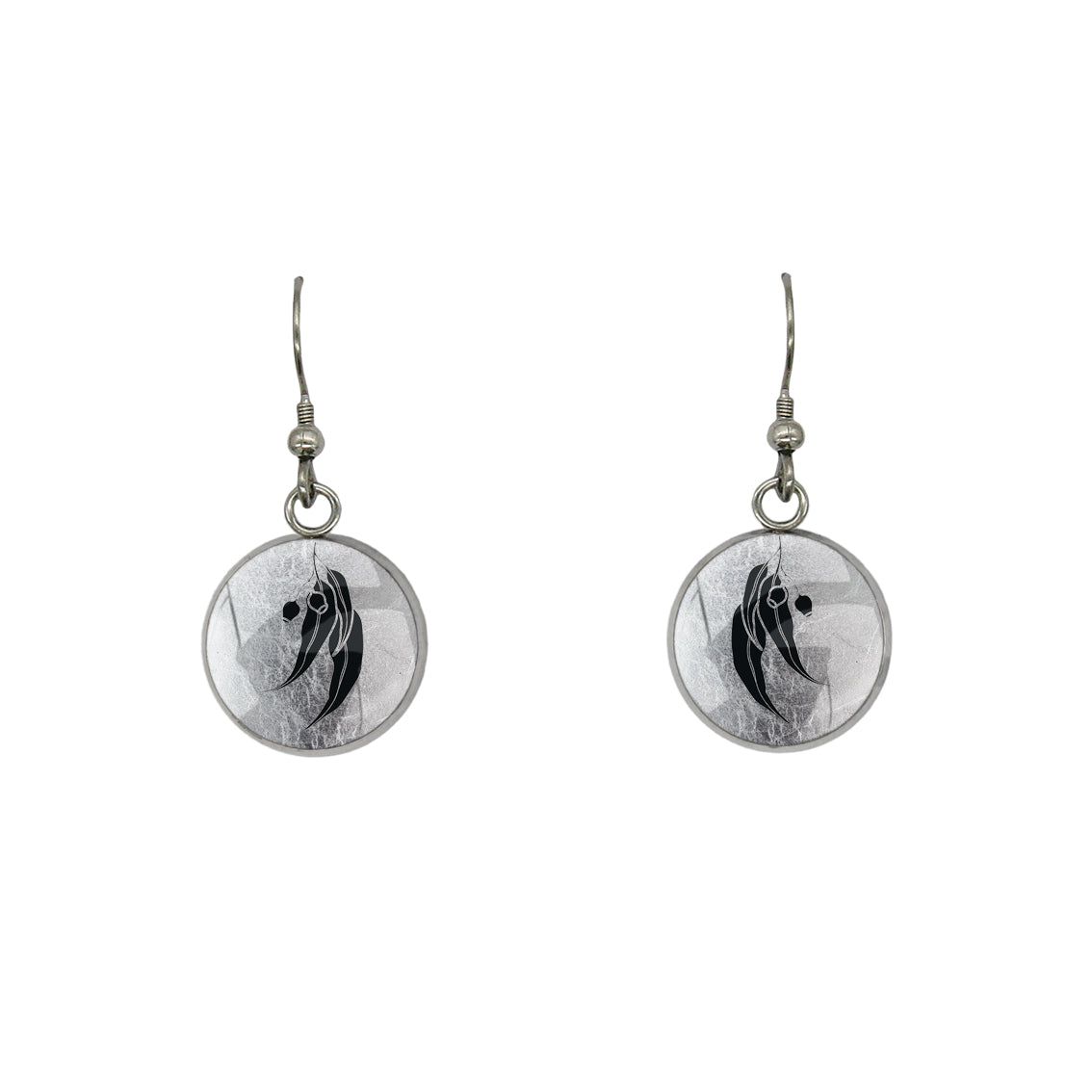 AUSTRALIAN NATIVE FLORA - EUCALYPTUS GUMNUT CIRCLE EARRINGS - D864S - on Satchel