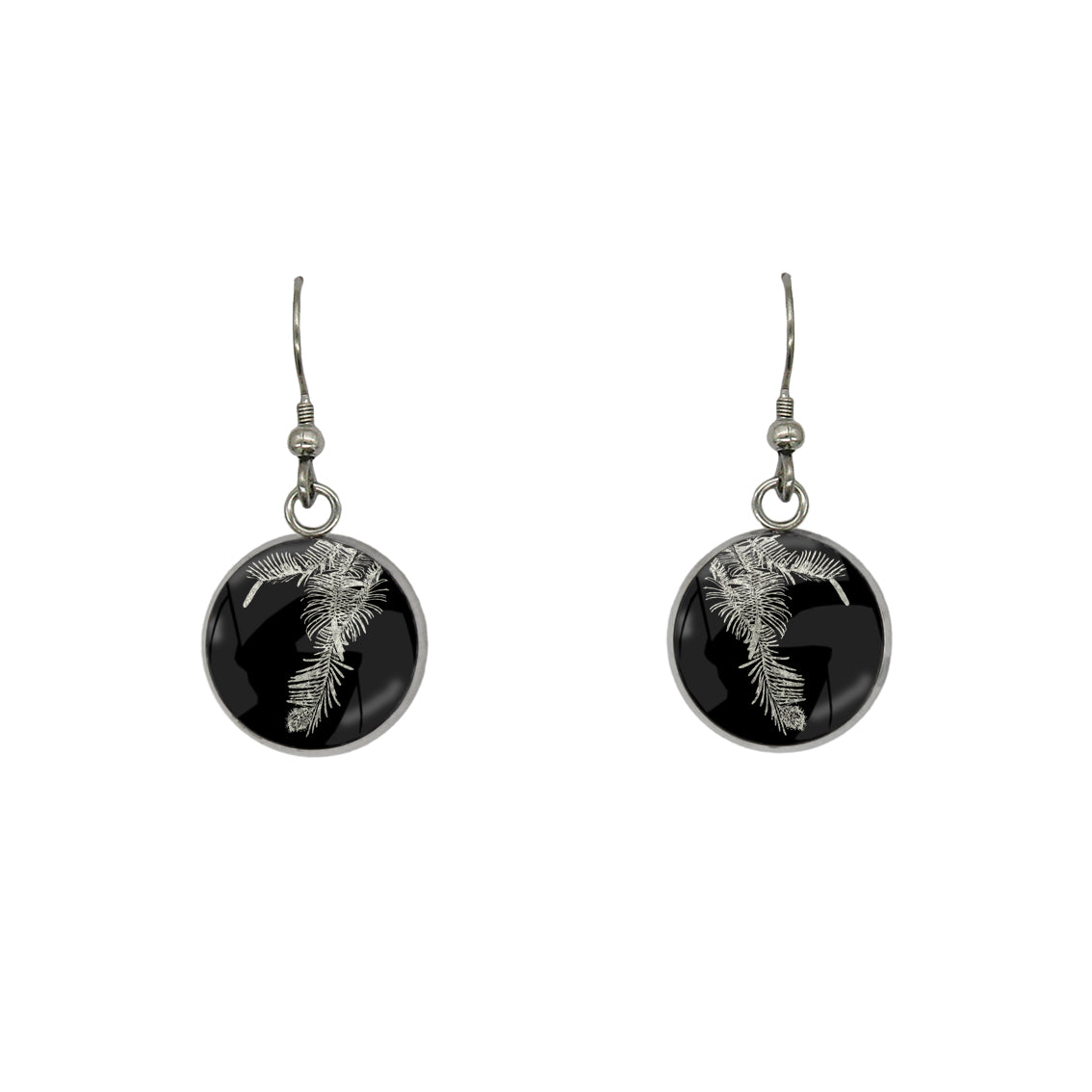 AUSTRALIAN NATIVE FLORA - WOLLEMI PINE CIRCLE EARRINGS - D936S - on Satchel