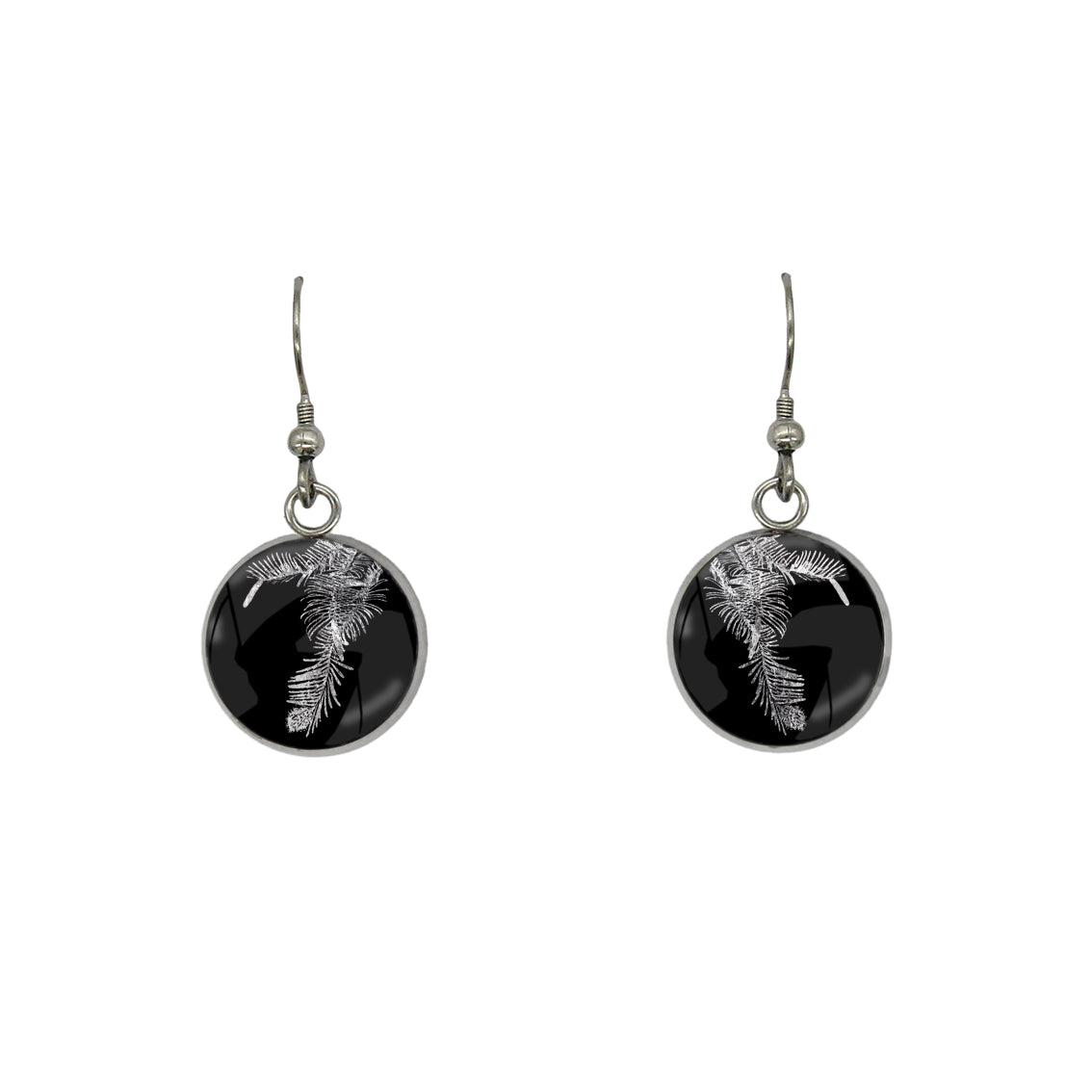AUSTRALIAN NATIVE FLORA - WOLLEMI PINE CIRCLE EARRINGS - D936S - on Satchel